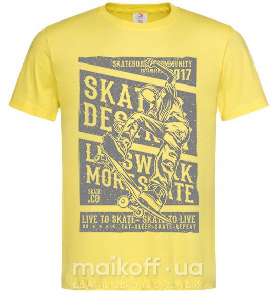 Чоловіча футболка Live To Skate Лимонний фото