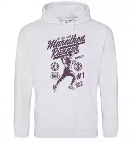 Чоловіча толстовка (худі) Marathon Runner Сірий меланж фото
