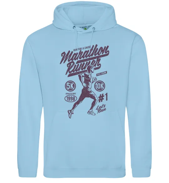 Мужская толстовка (худи) Marathon Runner Голубой фото