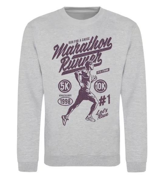 Свитшот Marathon Runner Серый меланж фото