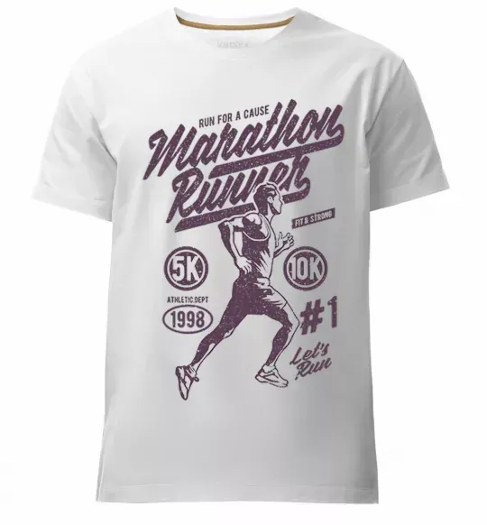 Мужская премиум футболка Marathon Runner Белый фото