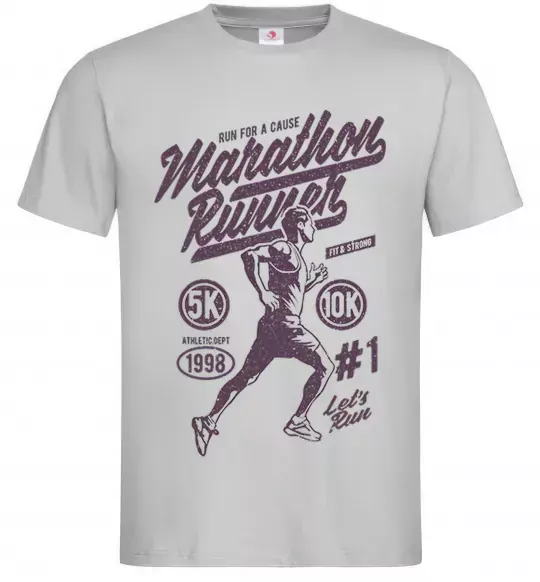 Чоловіча футболка Marathon Runner Сірий фото