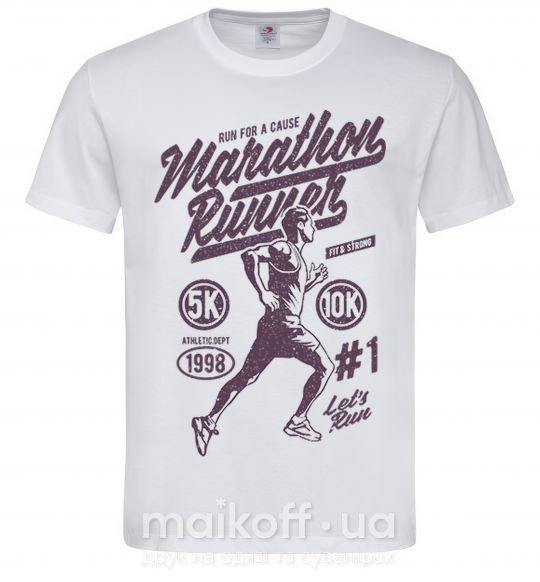 Мужская футболка Marathon Runner Белый фото