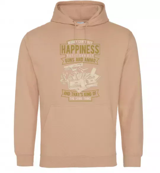 Жіноча толстовка (худі) Money Can't Buy Happiness Пісочний фото