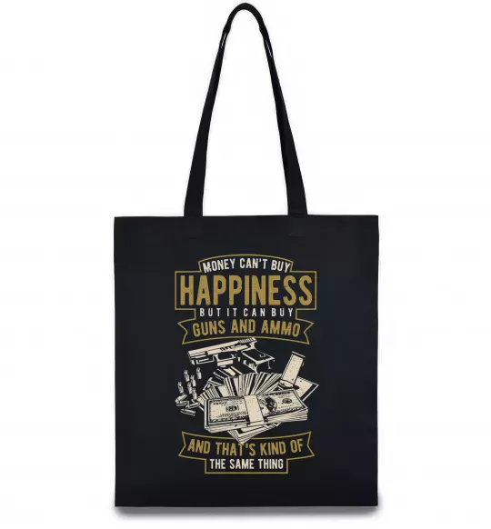Эко-сумка Money Can't Buy Happiness Черный фото
