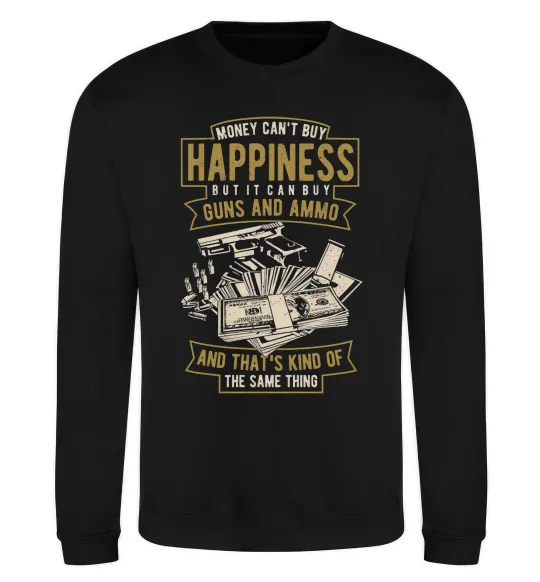 Свитшот Money Can't Buy Happiness Черный фото