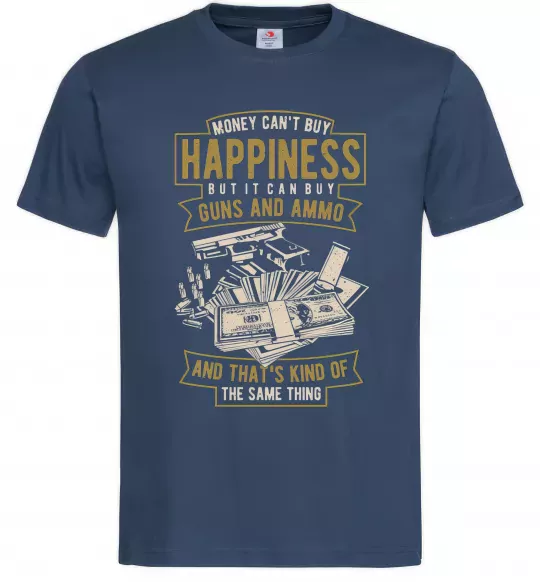 Чоловіча футболка Money Can't Buy Happiness Темно-синій фото