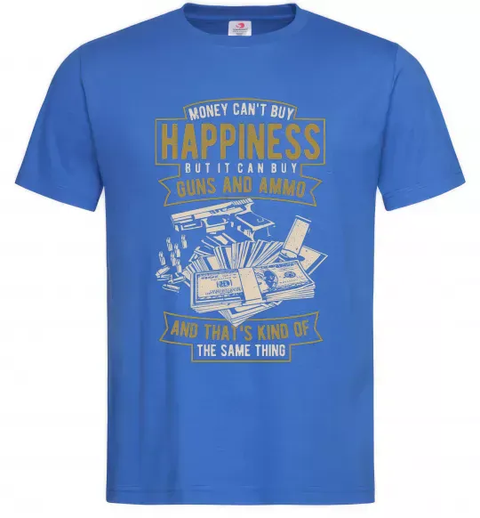 Чоловіча футболка Money Can't Buy Happiness Яскраво-синій фото