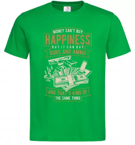 Чоловіча футболка Money Can't Buy Happiness Зелений фото