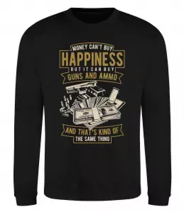 Свитшот Money Can't Buy Happiness Черный фото