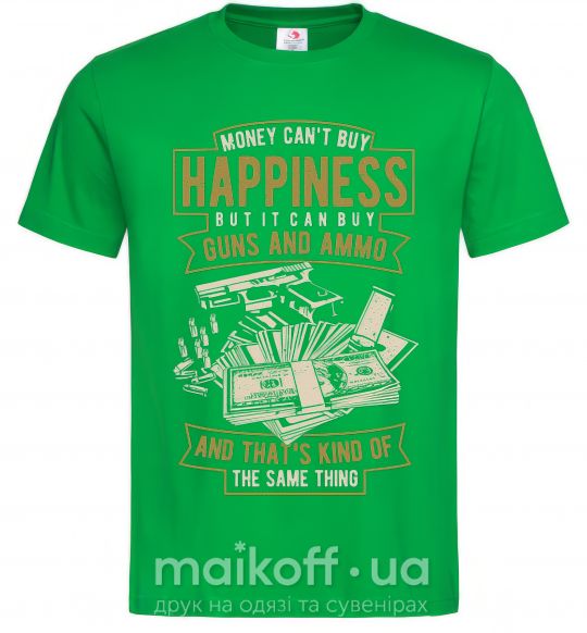 Чоловіча футболка Money Can't Buy Happiness Зелений фото