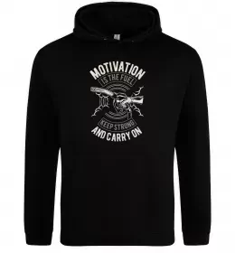 Чоловіча толстовка (худі) Motivation Is The Fuel Чорний фото
