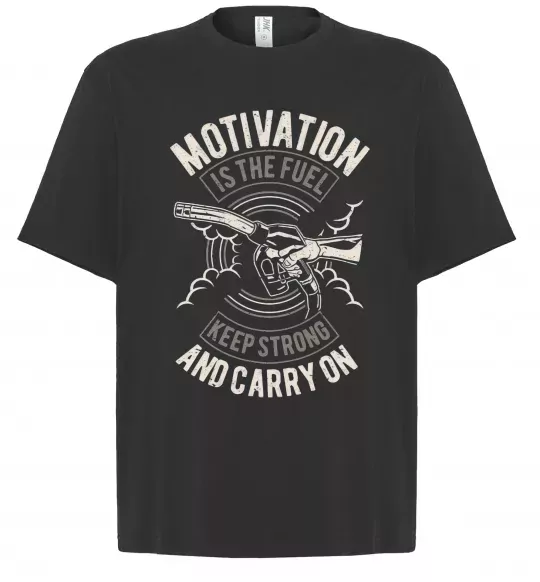 Футболка Оверсайз Motivation Is The Fuel Чорний фото