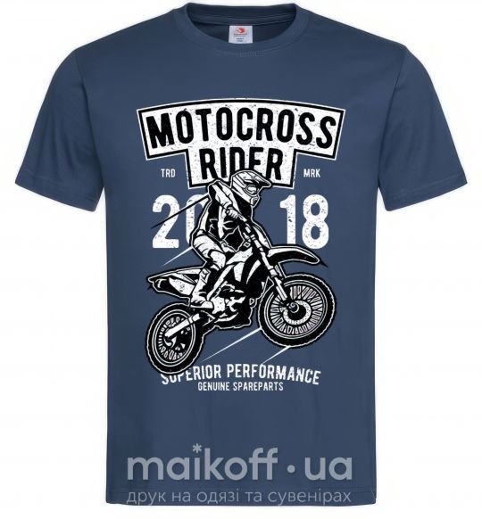 Чоловіча футболка Motocross Rider Темно-синій фото
