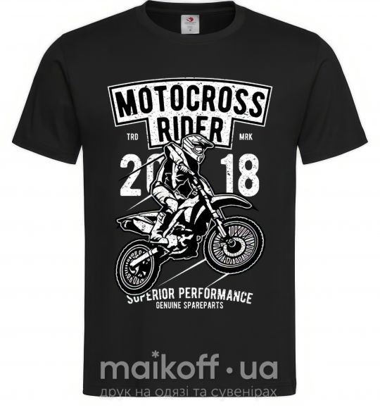 Мужская футболка Motocross Rider Черный фото