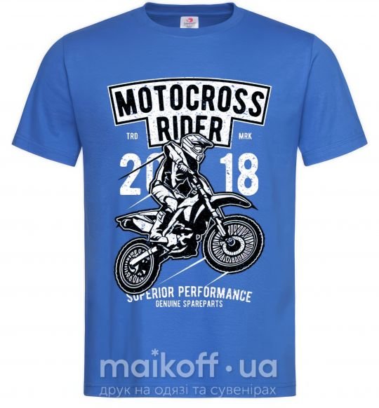 Мужская футболка Motocross Rider Ярко-синий фото