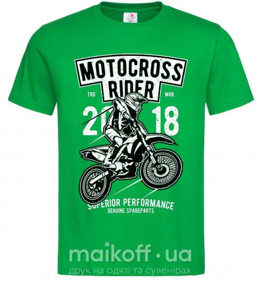 Мужская футболка Motocross Rider Зеленый фото