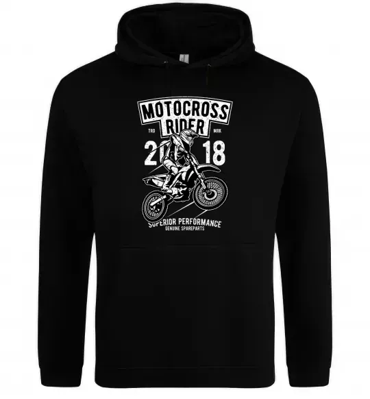 Мужская толстовка (худи) Motocross Rider Черный фото