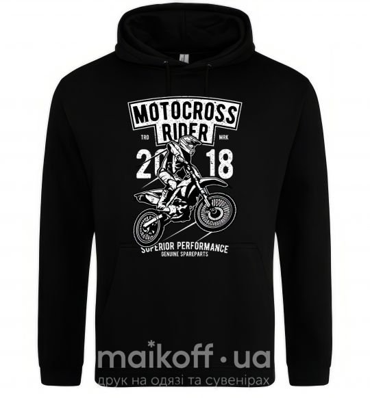 Чоловіча толстовка (худі) Motocross Rider Чорний фото