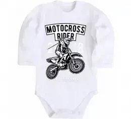 Дитячий бодік Motocross Rider Білий фото