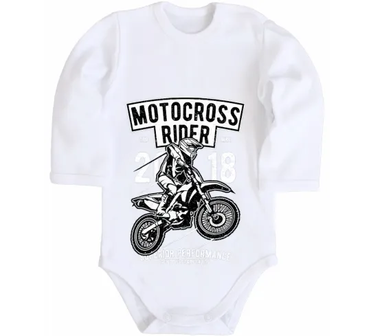 Дитячий бодік Motocross Rider Білий фото