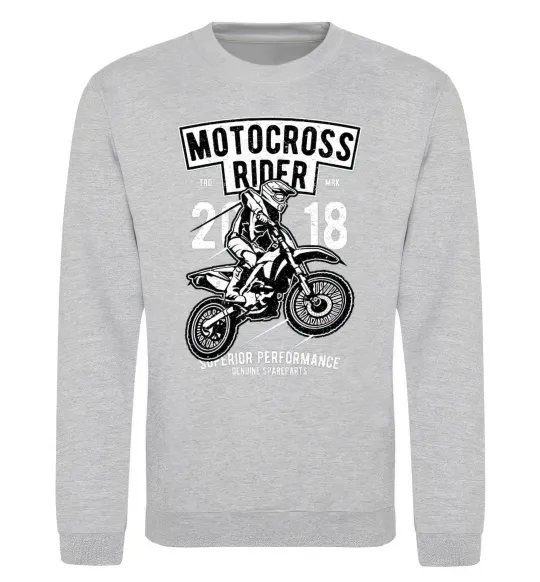 Свитшот Motocross Rider Серый меланж фото