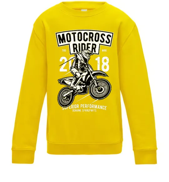 Детский Свитшот Motocross Rider Солнечно желтый фото