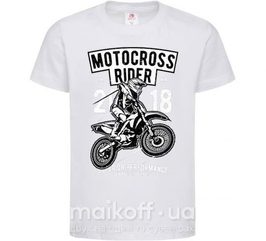 Дитяча футболка Motocross Rider Білий фото