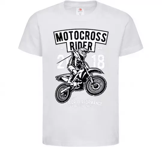 Детская футболка Motocross Rider Белый фото