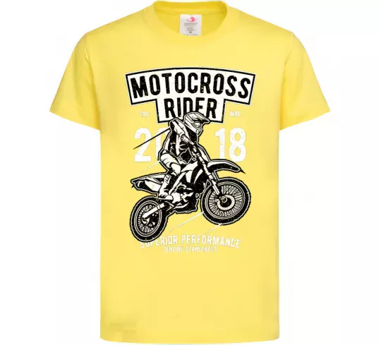 Детская футболка Motocross Rider Лимонный фото