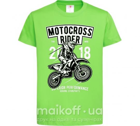 Детская футболка Motocross Rider Лаймовый фото