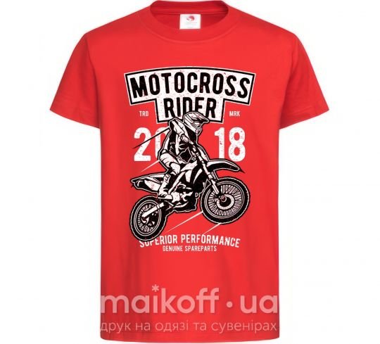 Дитяча футболка Motocross Rider Червоний фото