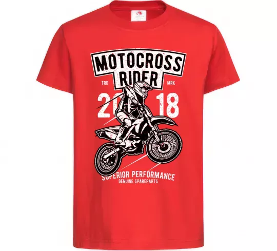 Детская футболка Motocross Rider Красный фото