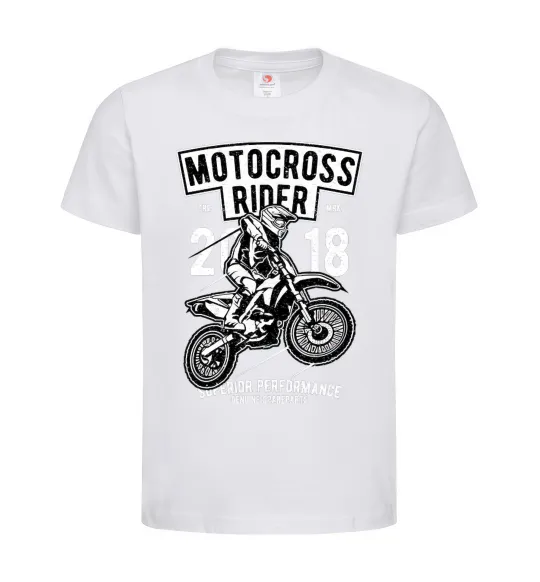 Детская футболка Motocross Rider Белый фото
