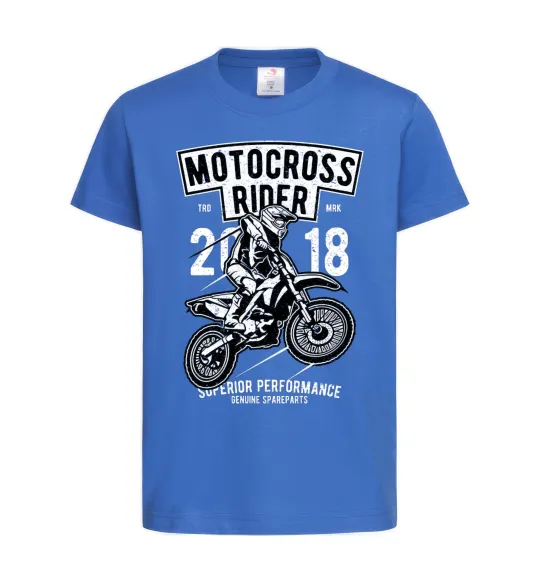 Детская футболка Motocross Rider Ярко-синий фото