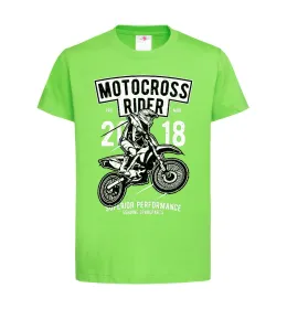 Детская футболка Motocross Rider Лаймовый фото