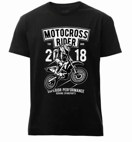 Мужская премиум футболка Motocross Rider Черный фото