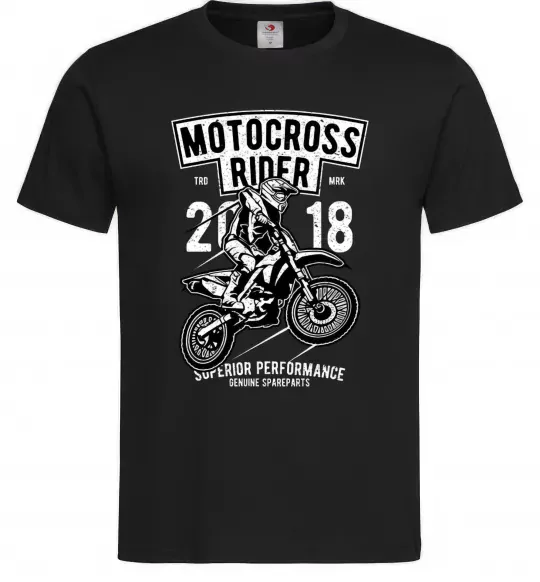 Чоловіча футболка Motocross Rider Чорний фото