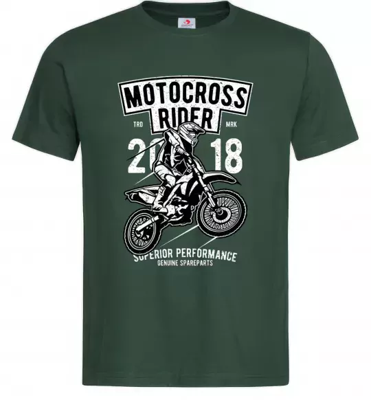 Чоловіча футболка Motocross Rider Темно-зелений фото
