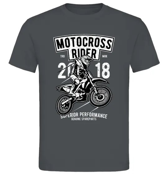 Чоловіча футболка Motocross Rider Графіт фото