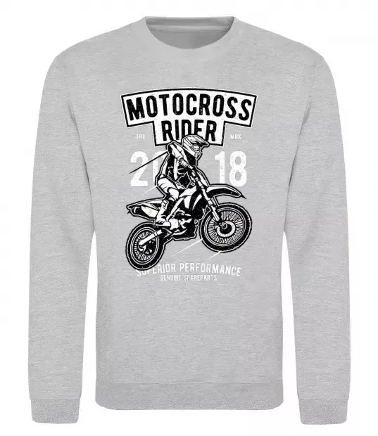 Світшот Motocross Rider Сірий меланж фото