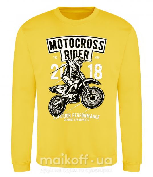 Світшот Motocross Rider Сонячно жовтий фото
