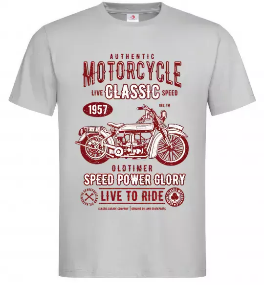 Мужская футболка Motorcycle Classic Серый фото