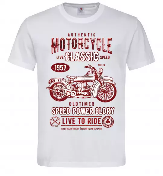 Мужская футболка Motorcycle Classic Белый фото