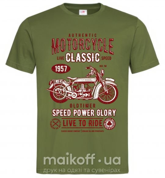 Чоловіча футболка Motorcycle Classic Оливковий фото