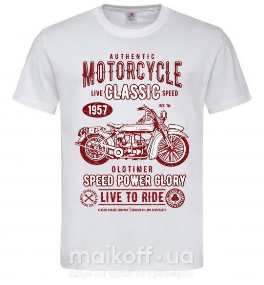 Чоловіча футболка Motorcycle Classic Білий фото