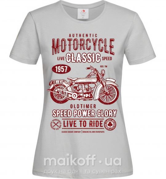 Жіноча футболка Motorcycle Classic Сірий фото