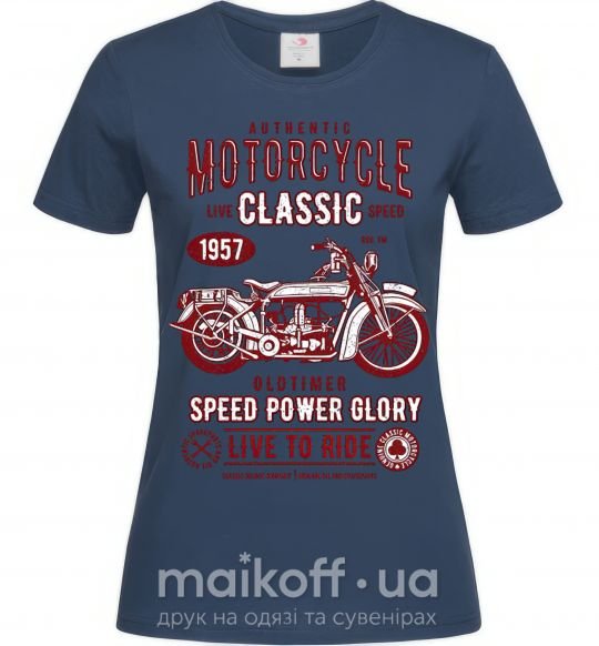 Жіноча футболка Motorcycle Classic Темно-синій фото