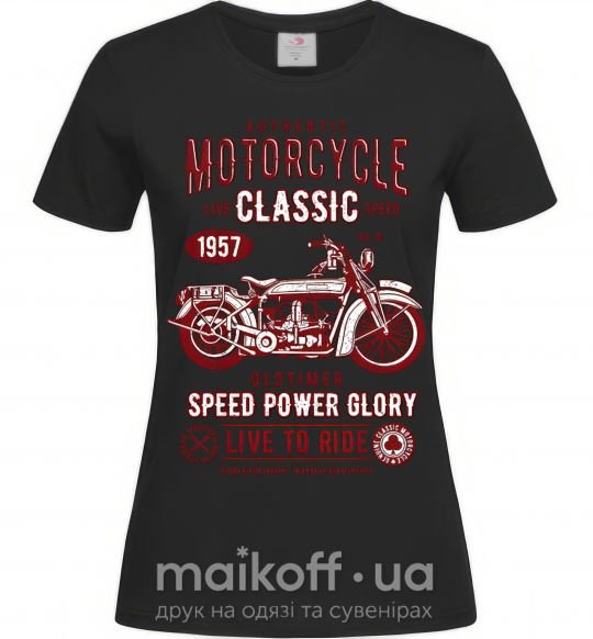 Жіноча футболка Motorcycle Classic Чорний фото