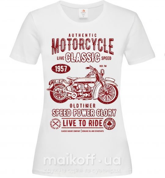 Женская футболка Motorcycle Classic Белый фото